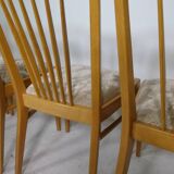 Chaises de salle à manger en bois au design du milieu du siècle, lot de 4, années 1960