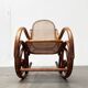 Curved wooden rocking chair Art Nouveau Jugendstil by Fischel, Austria, 1910s