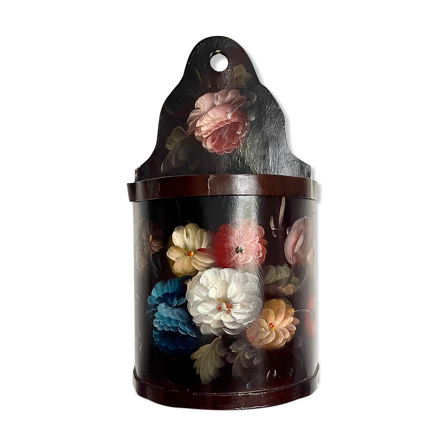 Old painted wooden box