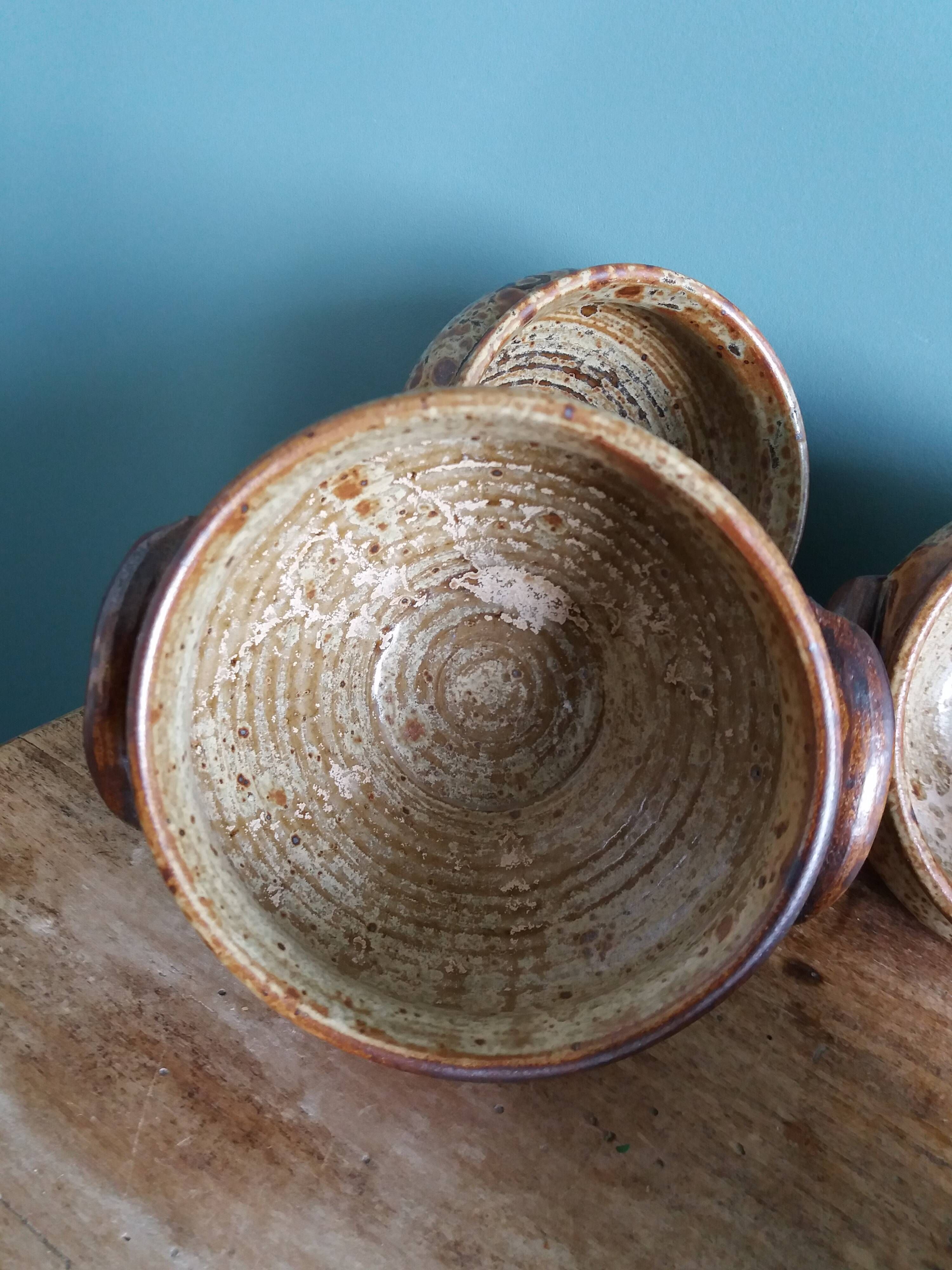 Soup bowls in Puisaye pyrite stoneware by Jean-Pierre Prud'homme