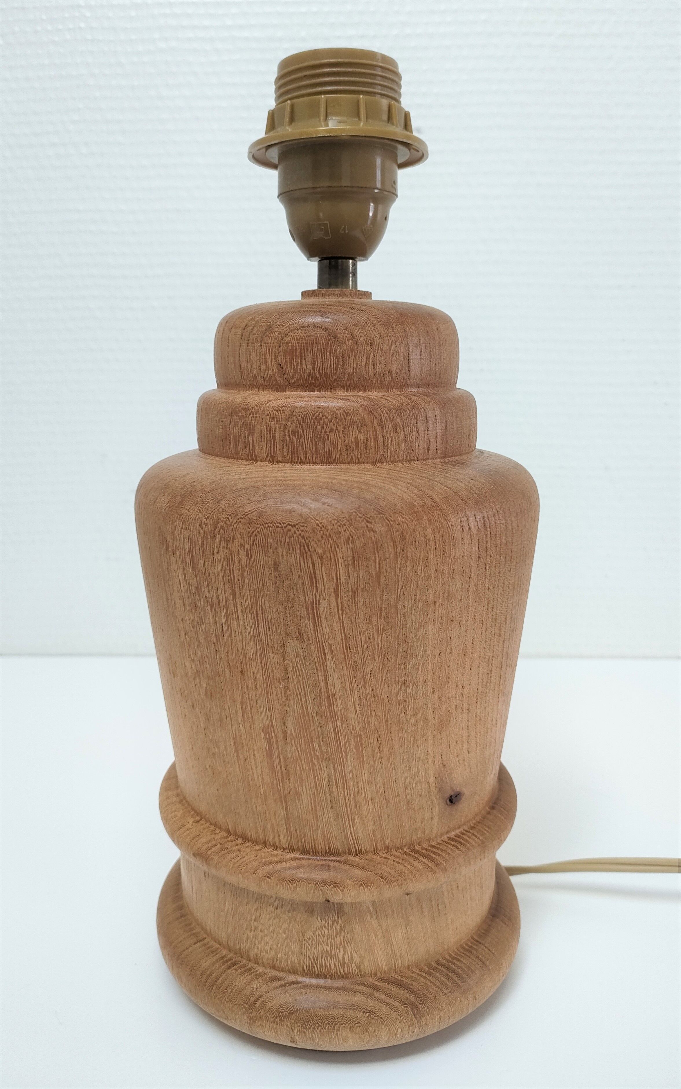 Lamp foot shape potiche solid wood turned vintage