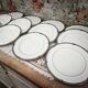 Set of 12 Wedgwood Amherst model porcelain starter/lunch plates.