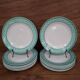 Set of 8 KIFO L'Amandinoise flat plates with green leaf decor