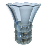 Art Deco Made in Czehoslovakia  Satin and Clear Glass - 22 cm tall