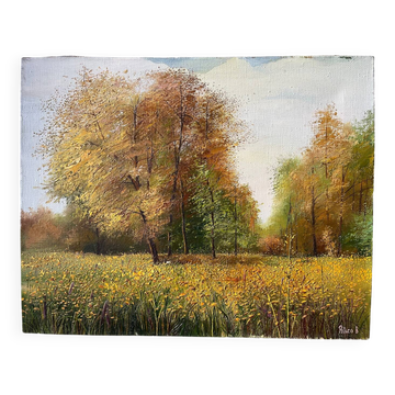 Autumn Flower Meadow, Ukraine, oil on canvas, signed