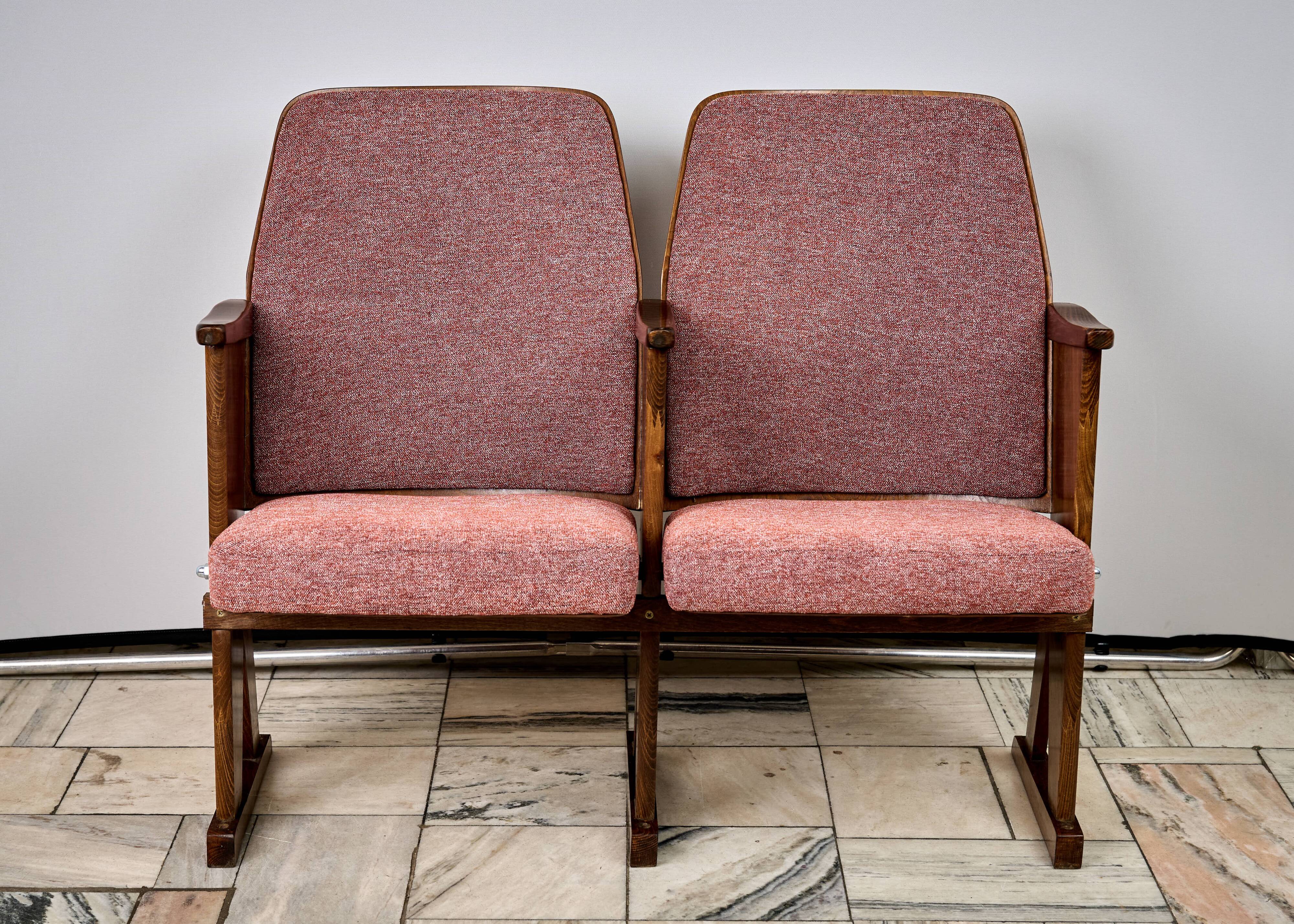 Vintage Red Folding Cinema Chairs, 1970s Czechoslovakia
