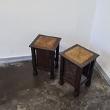 Vintage oak stools made in Worpswede Germany