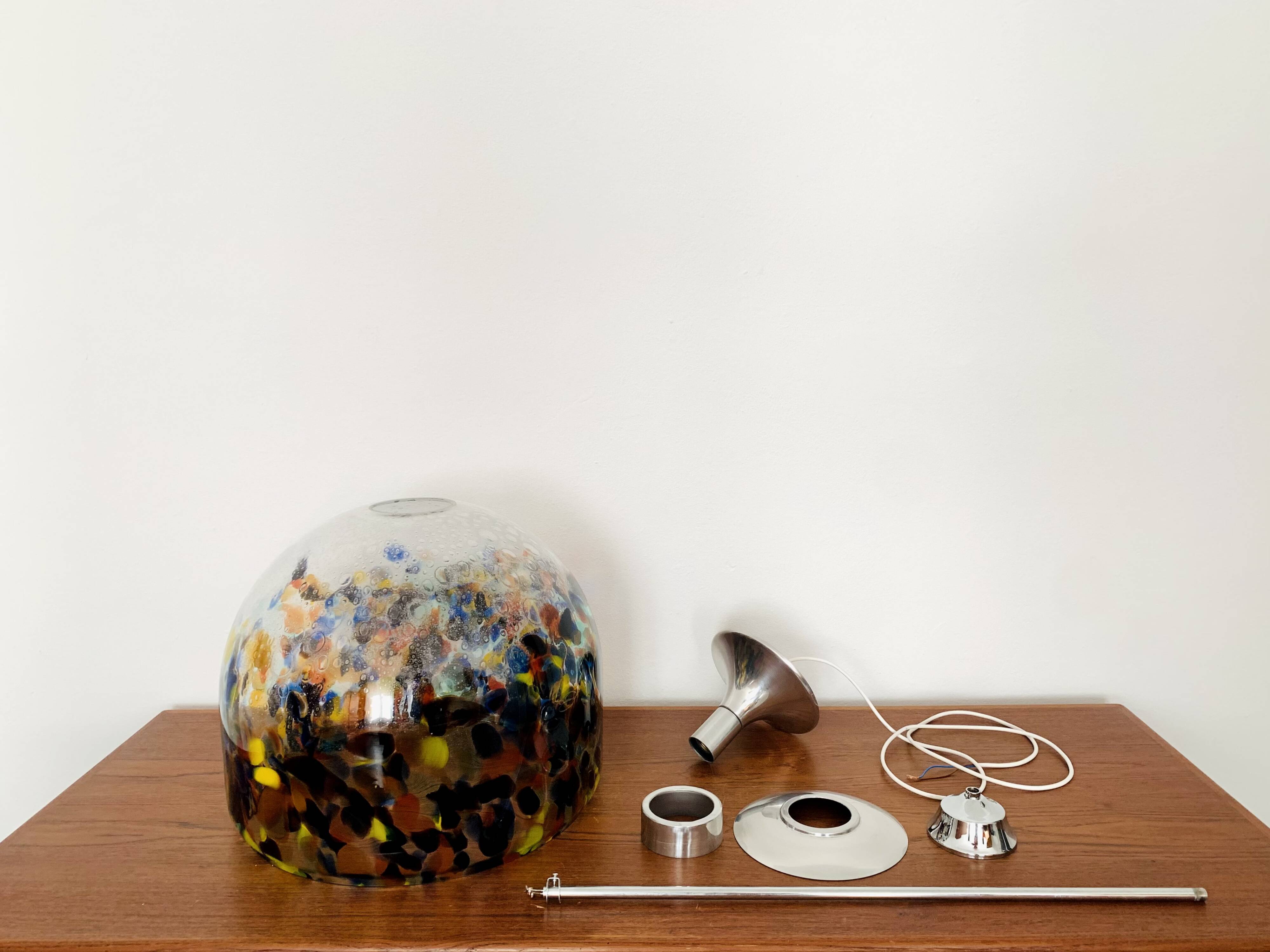 Large Colorful Murano Glass Pendant Lamp