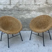 Pair of rattan armchairs from the 1950s.