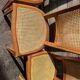 Six chaises Art Déco , années 60 hêtre et cannage