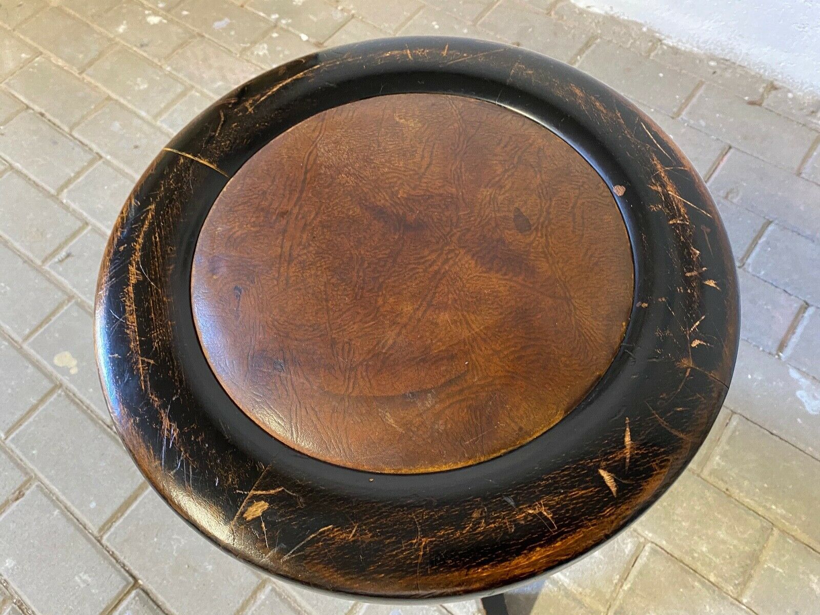 Leather and chain piano stool 1930