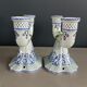 Pair of Gien earthenware candlesticks - lamp bases - Ref 1170
