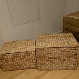 2 vintage wicker trunks