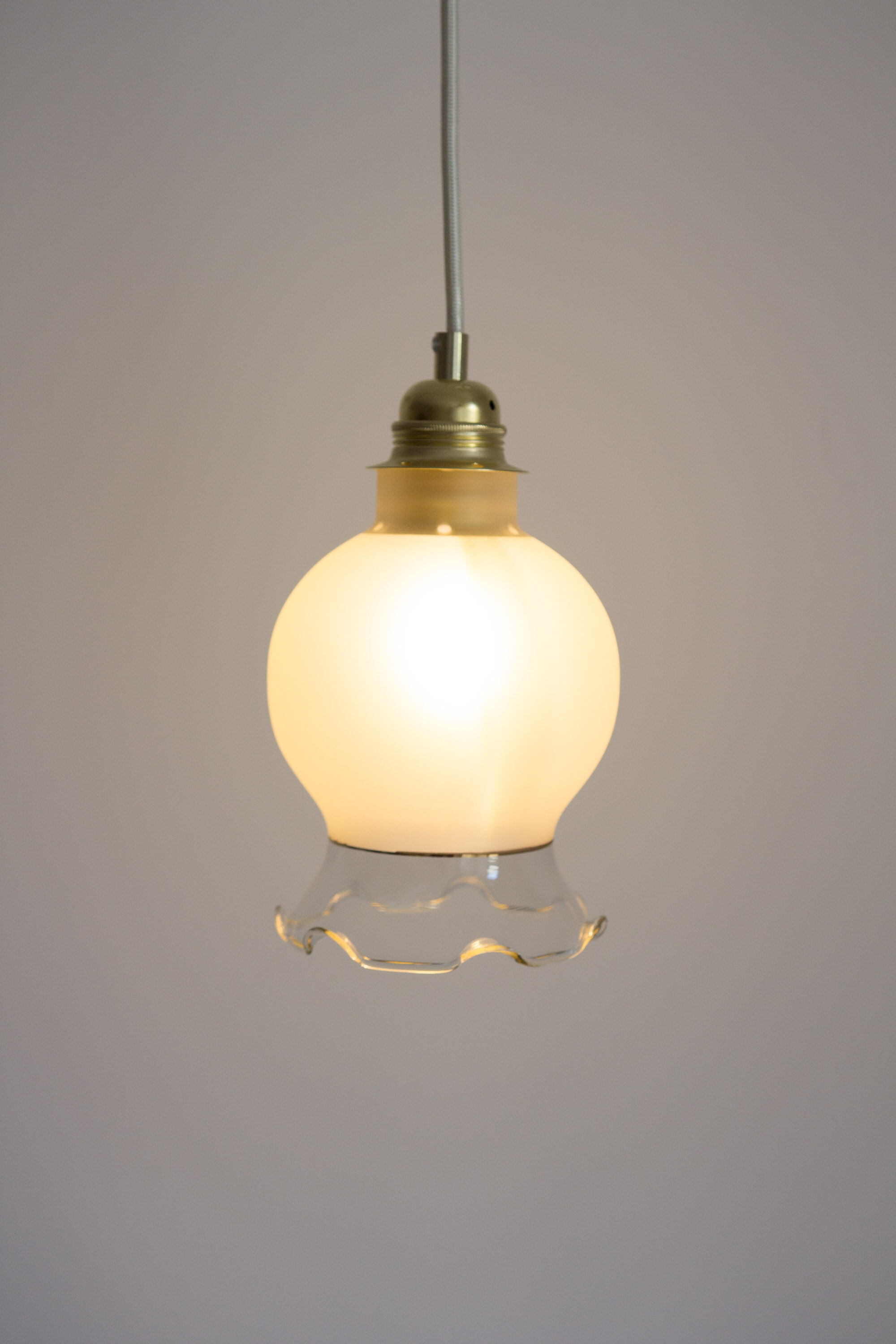 Pendant lamp from upcycled vintage glass lampshade