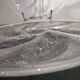 6 embossed glass oyster plates, 1970s Arcoroc France