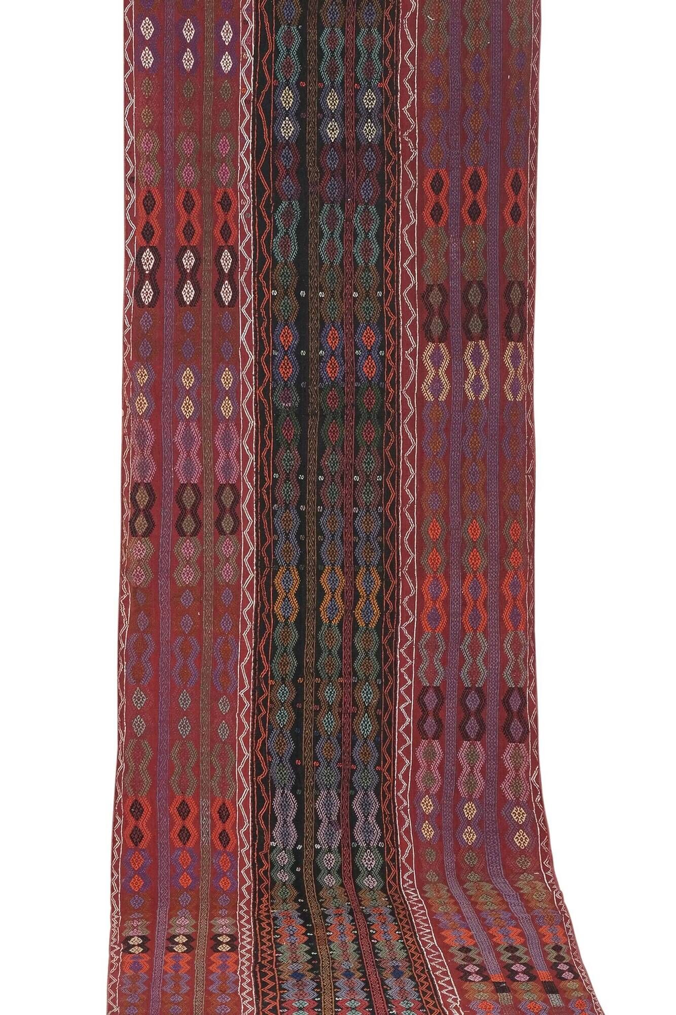 Vintage Turkish hallway rug 123x435 cm