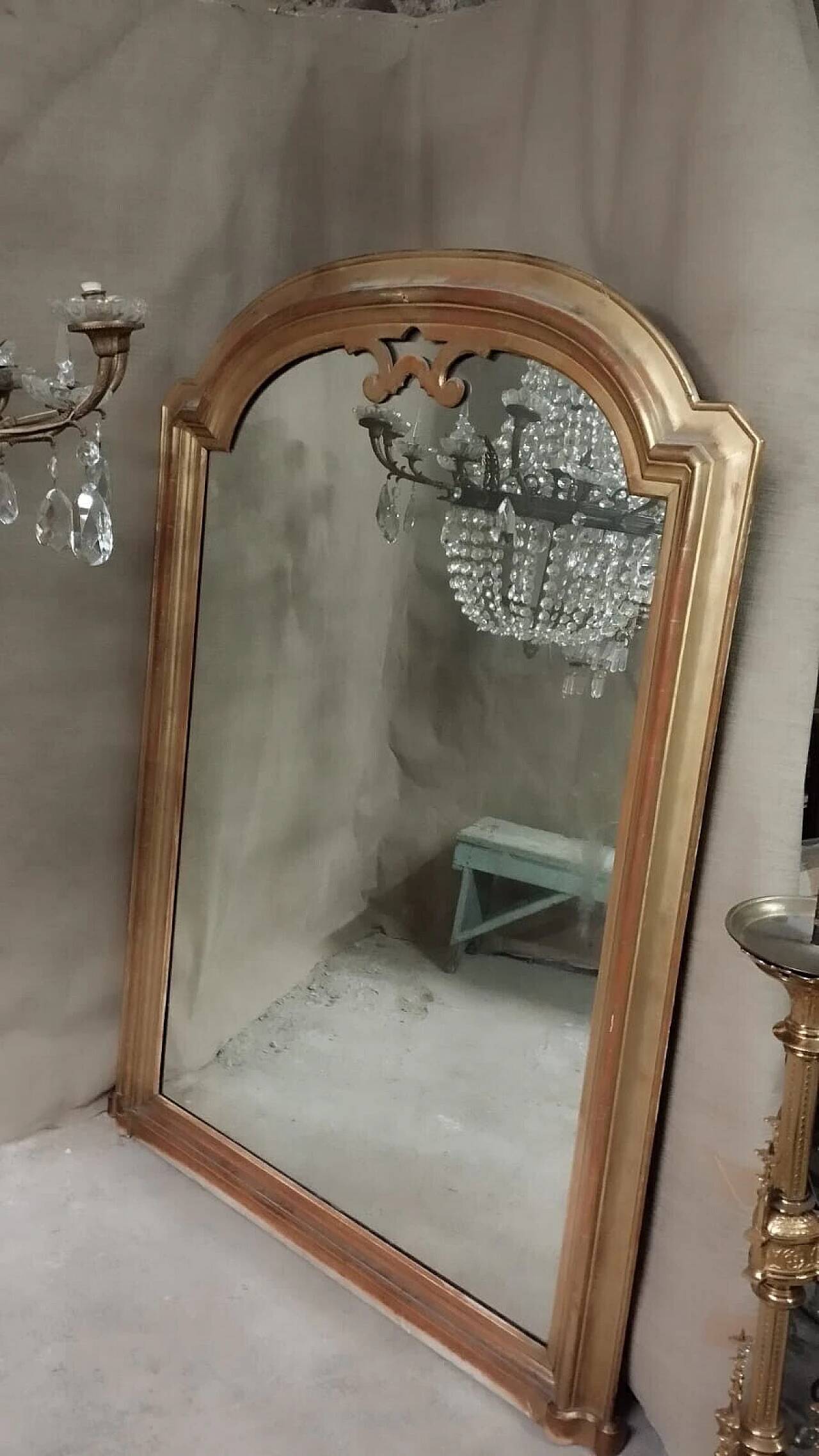 Gilded wood and pastiglia mirror, mid-19th century