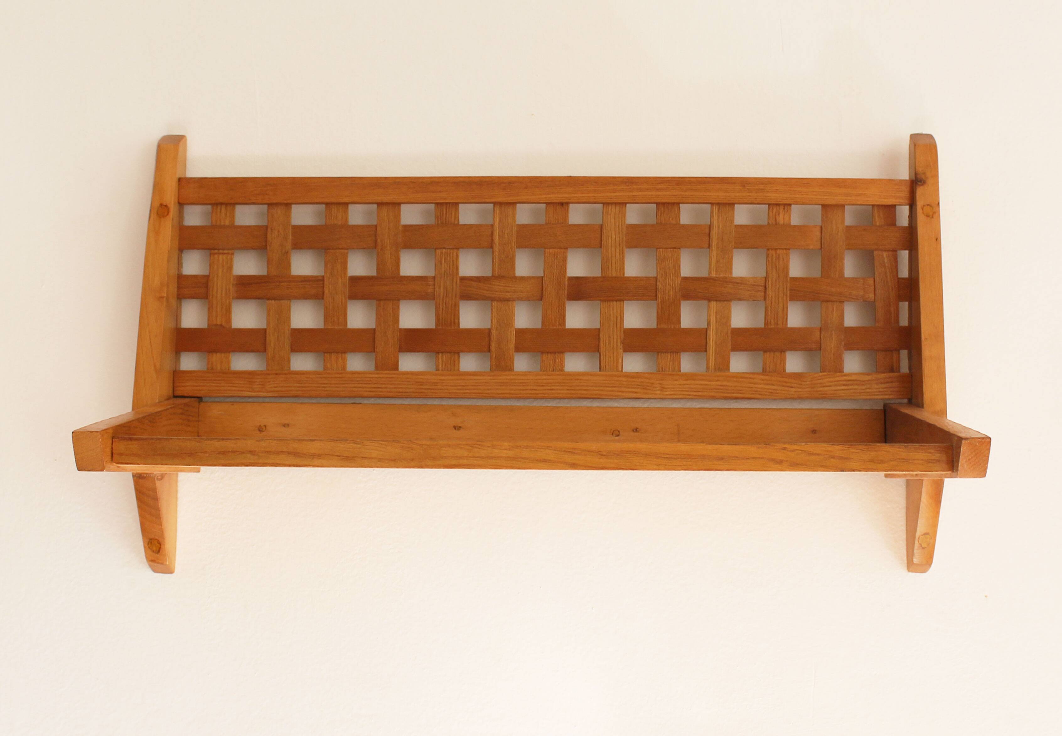 1960's Wooden Wall Shelf