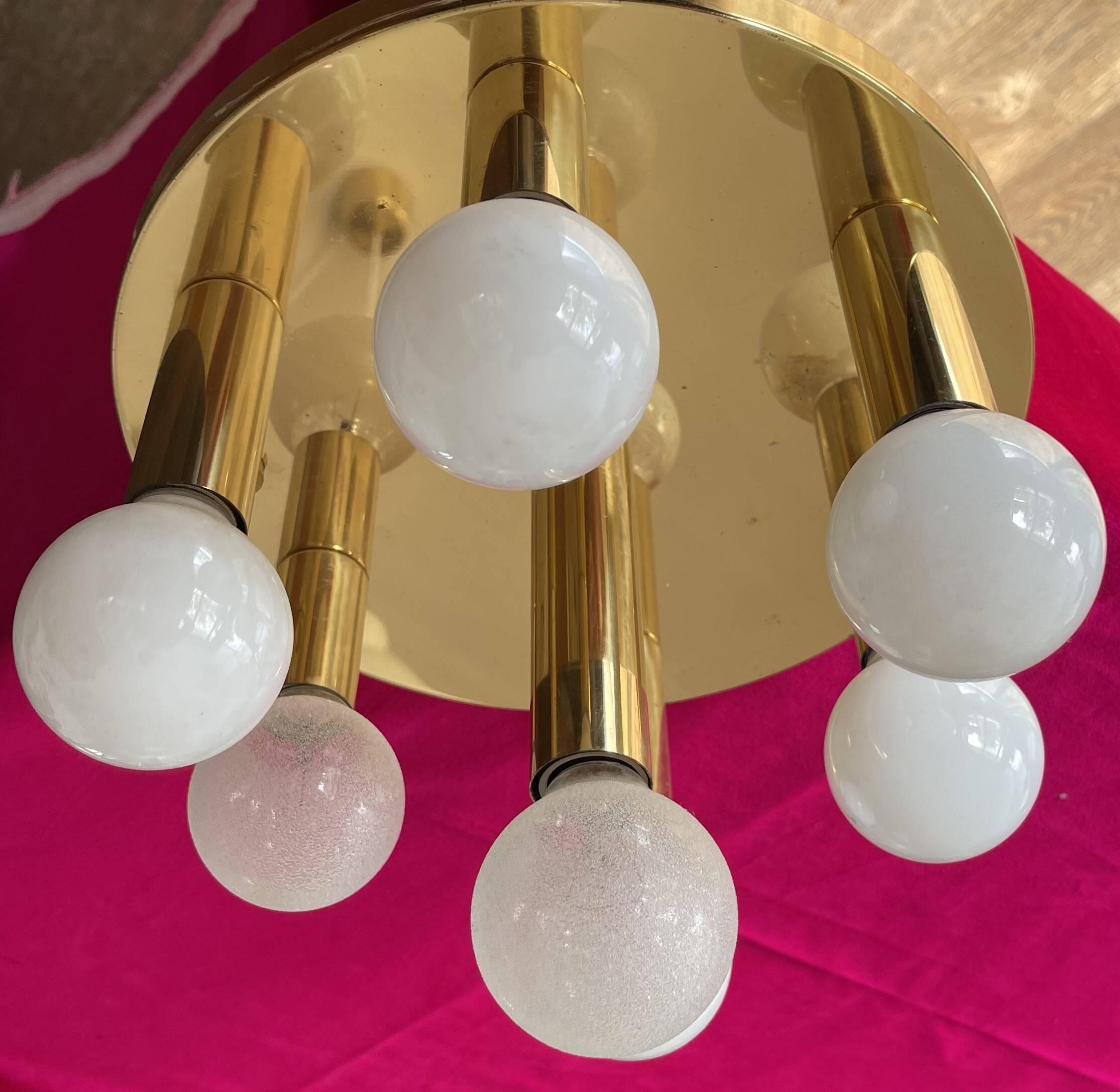 Suspension Art Déco laiton, par Sölken, 1970
