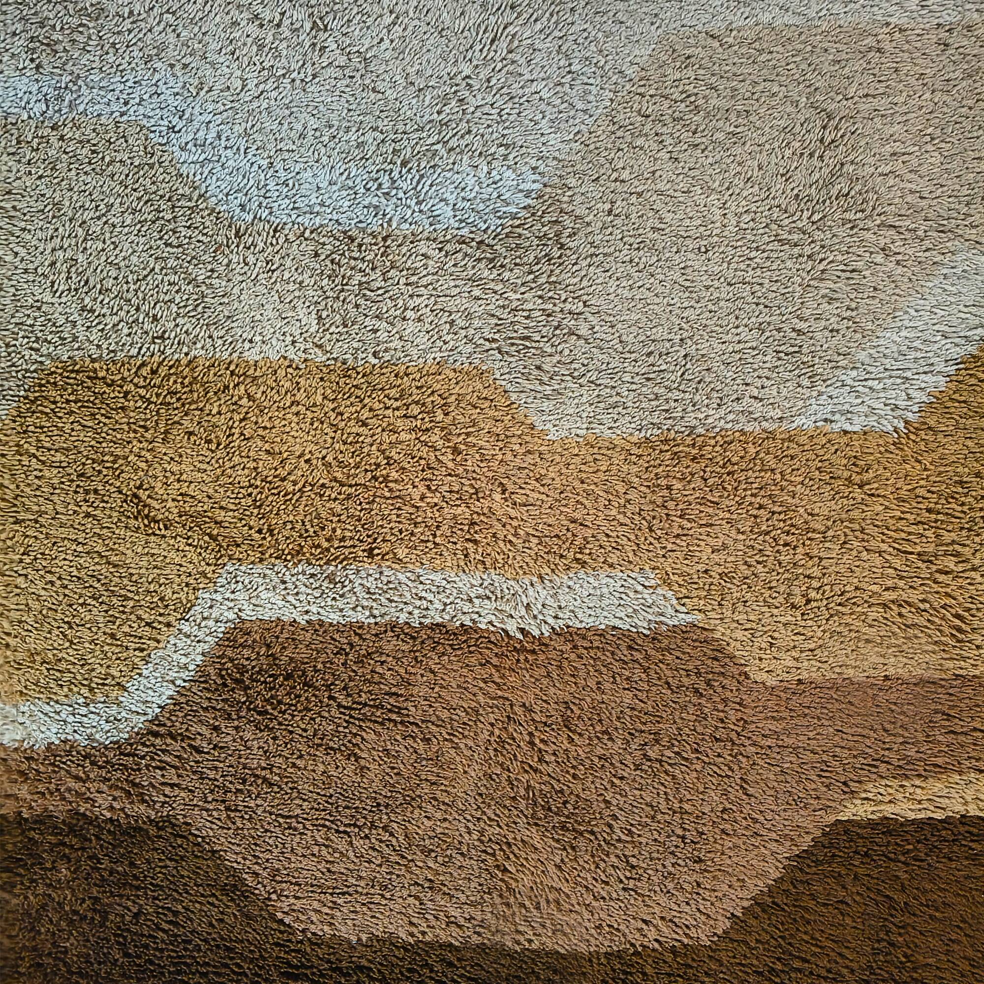 Mid-Century Modern Space Age Italian Wool Rug with Geometric Pattern, 1970s