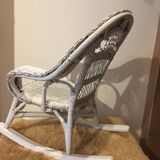 Child rocking chair rattan white