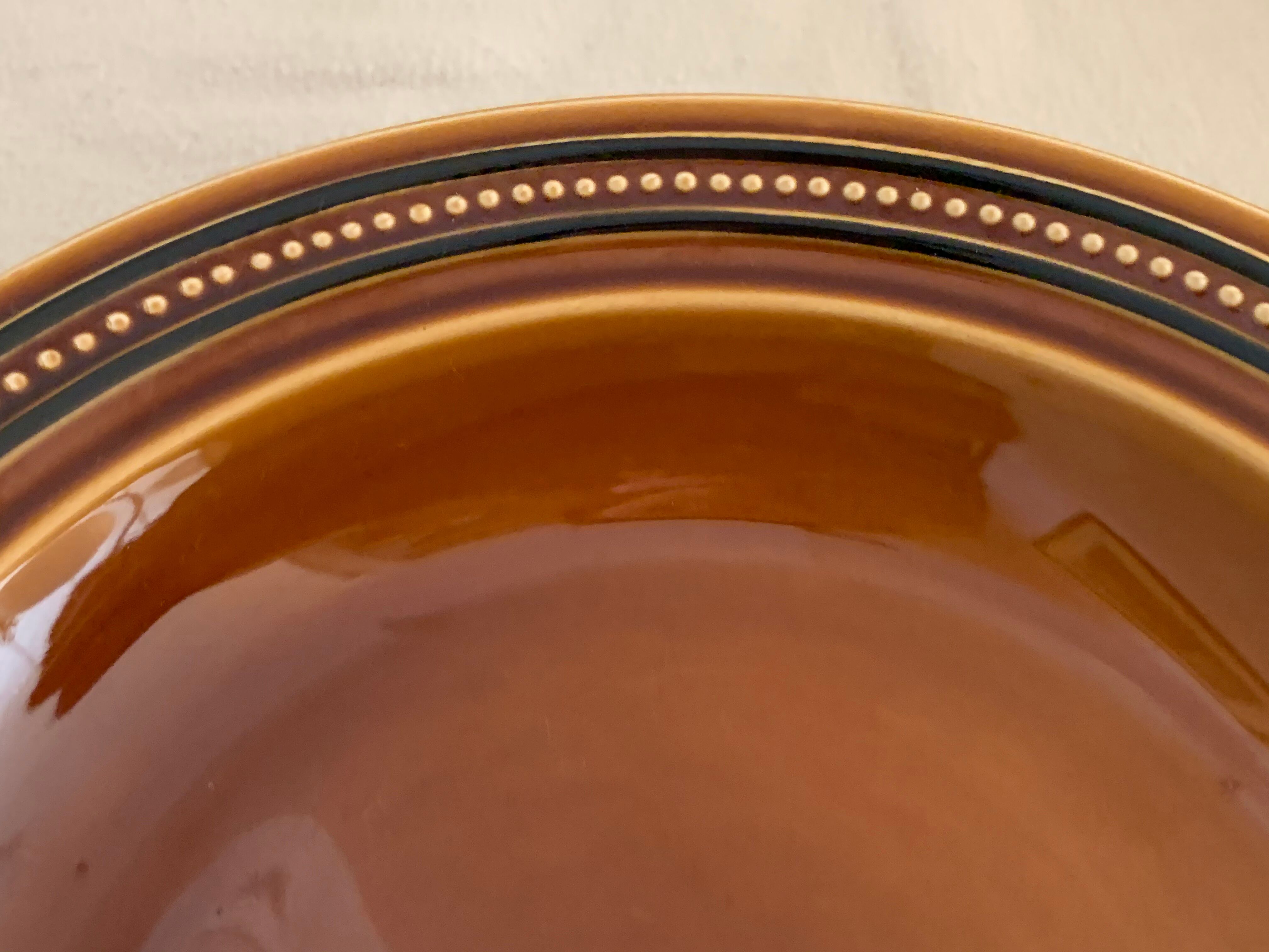 6 toulouse brown hollow plates made of St Amand earthenware