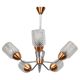 Glass and chrome chandelier Drukov Brno, Czechoslovakia, 1970s