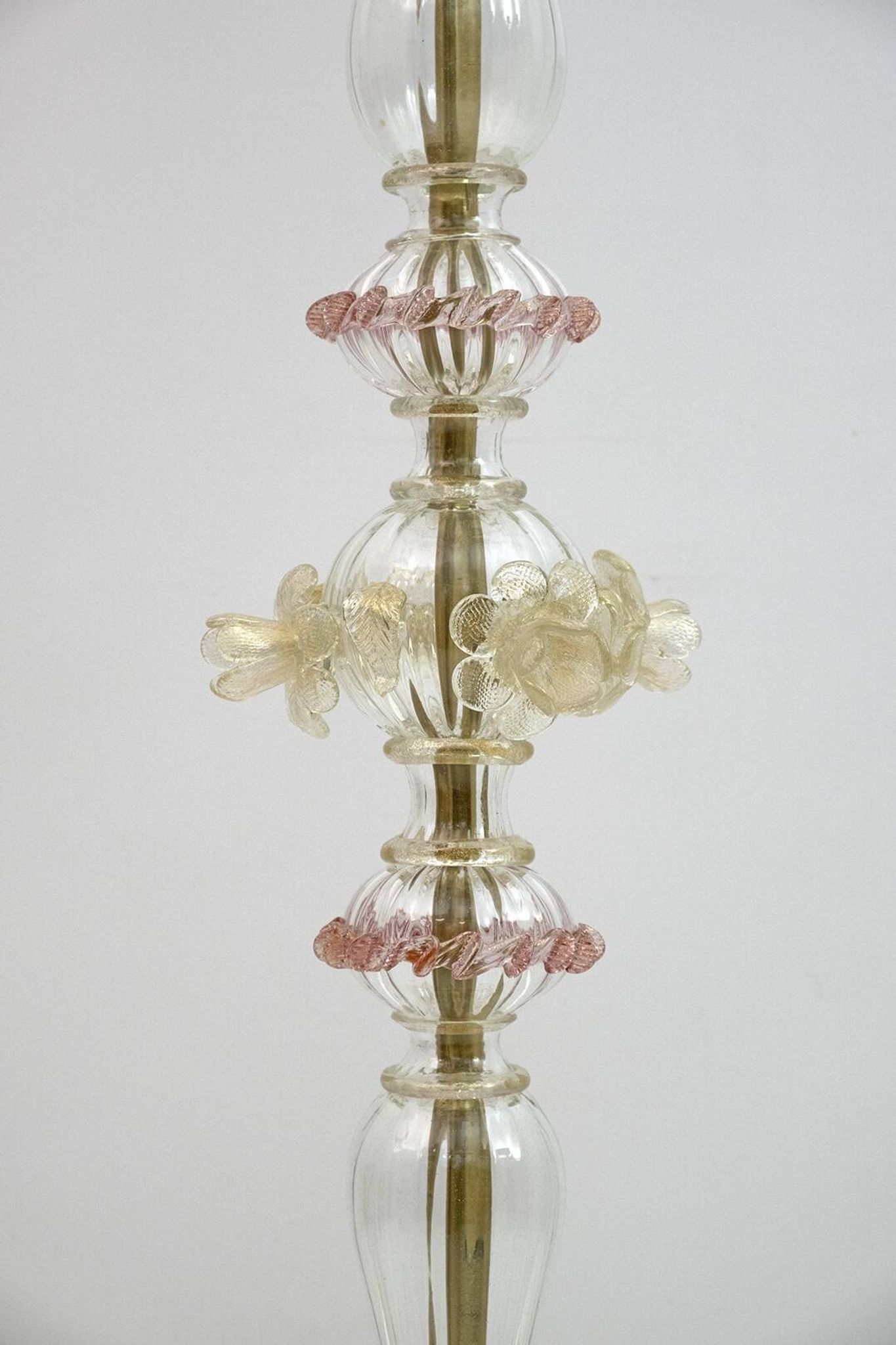 Ca'Rezzonico Blown Murano Glass 6 Arms Floor Lamp, Italy, 1950s
