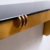 Art deco brass wall console Jean Pascaud