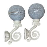 Pair of vintage pastel wall sconces