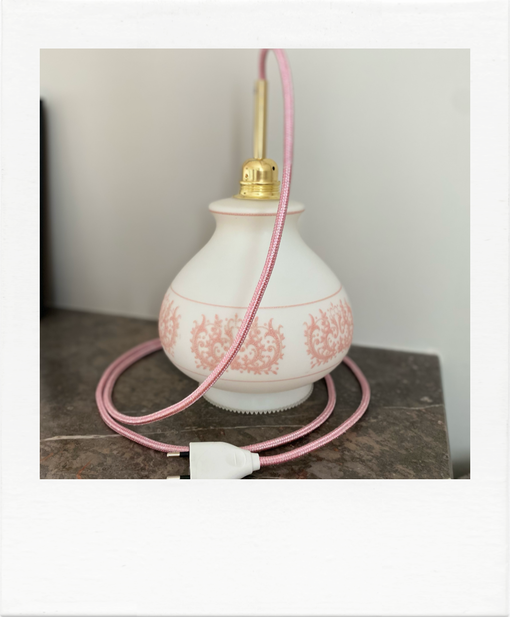 Baladeuse à poser, rose et opaline