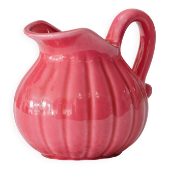 Old chubby jug in old pink ceramic