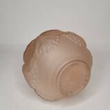 Art Deco ball vase, pink glass