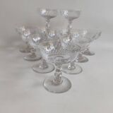 12 Baccarat crystal champagne glasses, circa 1920