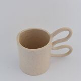 White butterfly handle mug