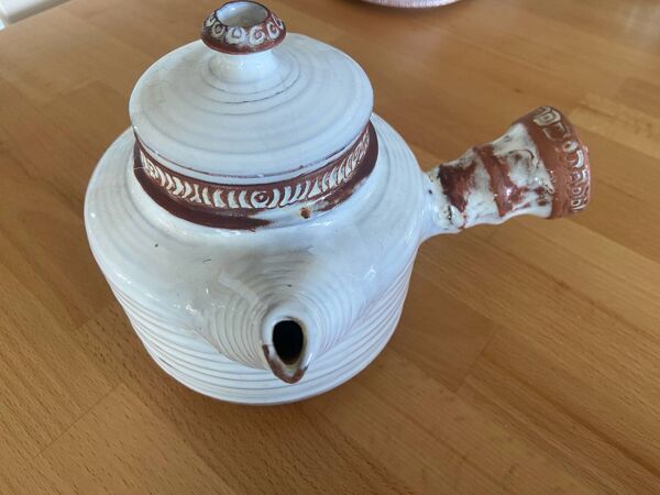 Théiere , 4 tasses et 2 soucoupes Vallauris années 50 Grandjean Jourdan