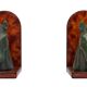 Ceramic and Leather Horses head bookends 1970s