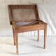 Solid wood and cane side table - mid 20th century