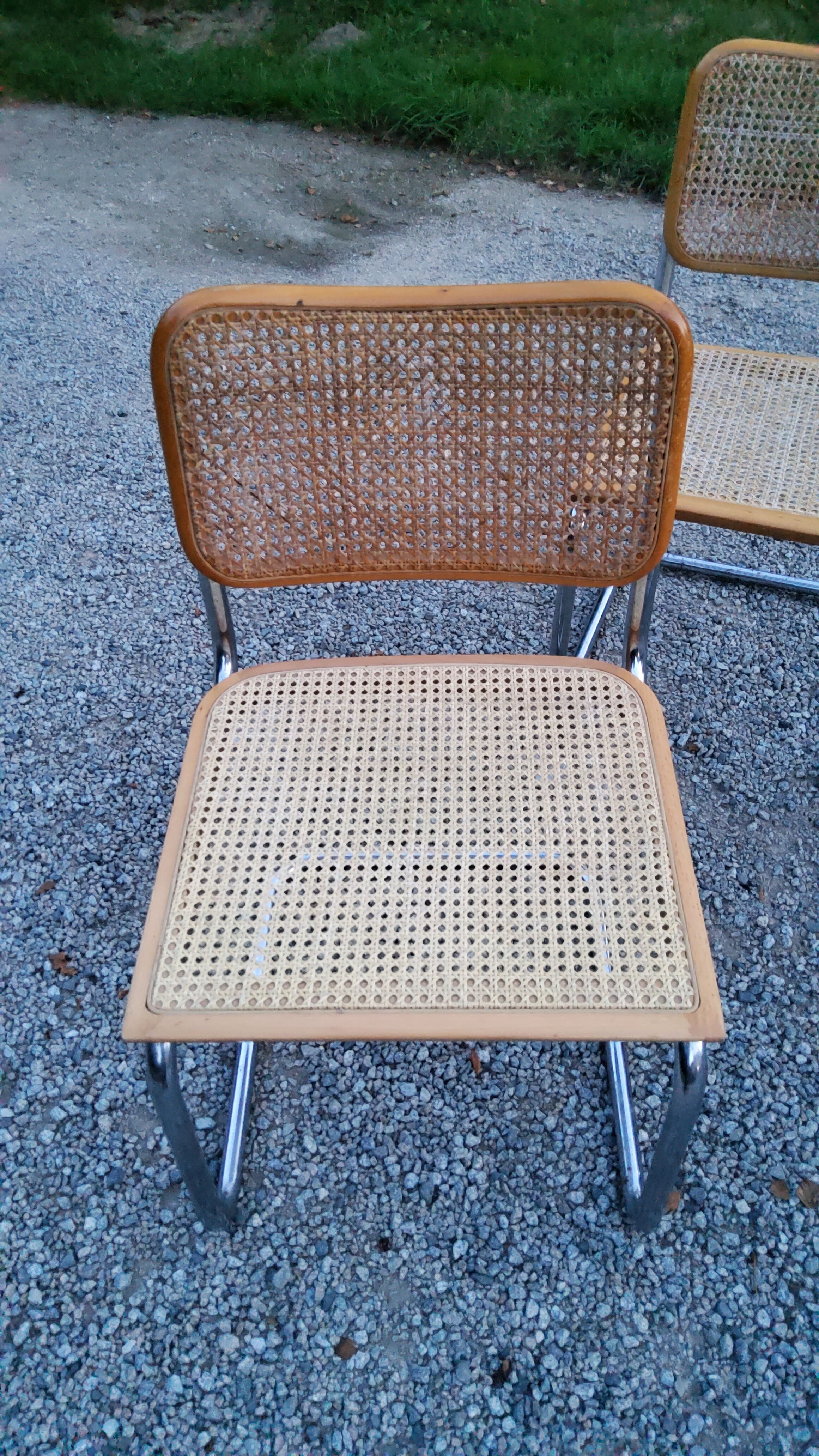 Set of 4 chairs cesca B32 Marcel Breuer Italian edition 1970