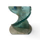 90s Sculptural Glass Coffee Table - Aqua Spiral Base