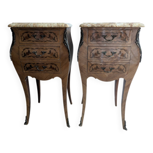paire de chevets marquetés