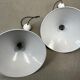 2x vintage white metal pendant lamps – 1980s
