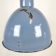 Bauhaus blue enamel industrial pendant lamp, 1950s