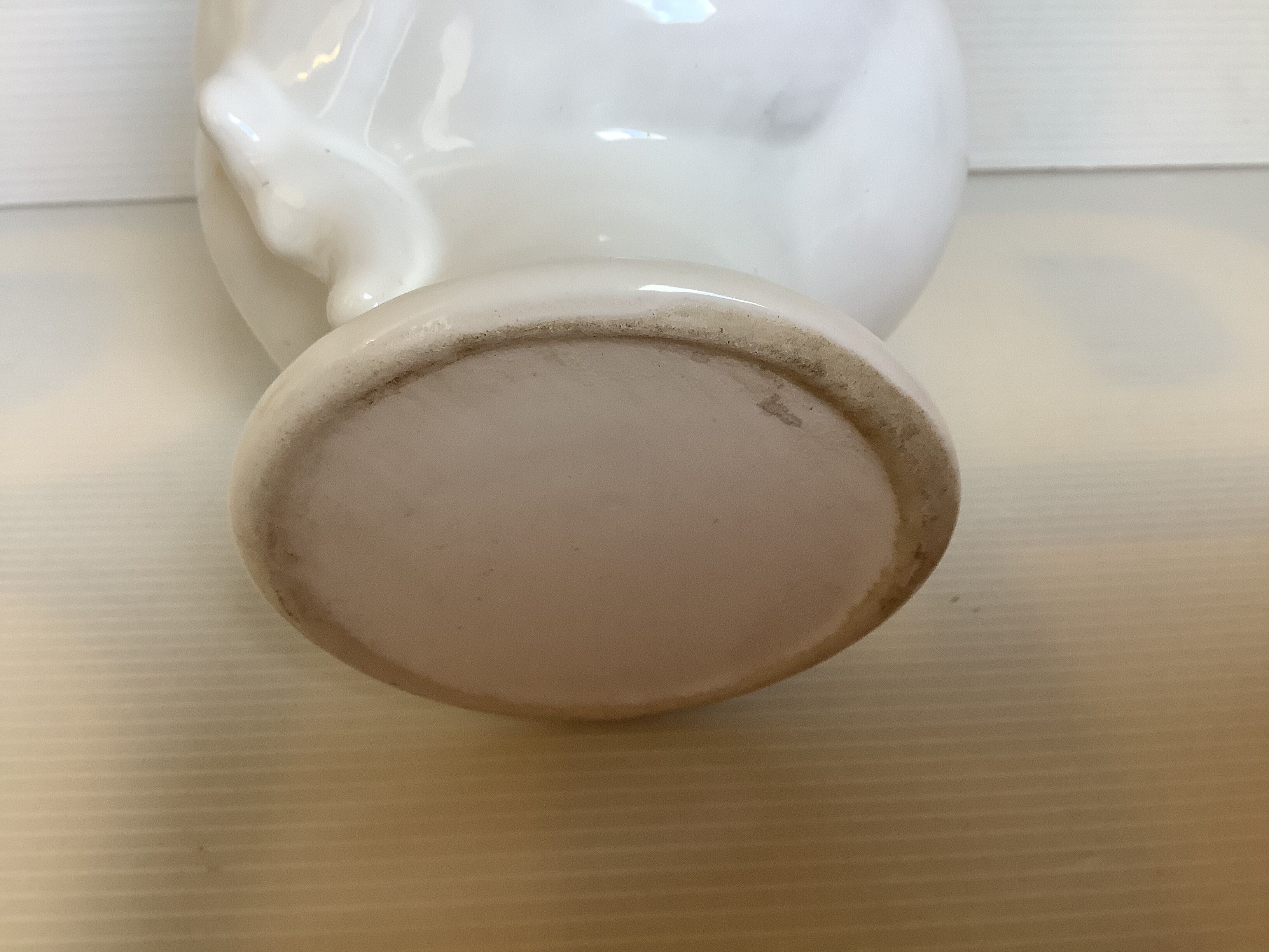 Head girl cache pot vase white earthenware