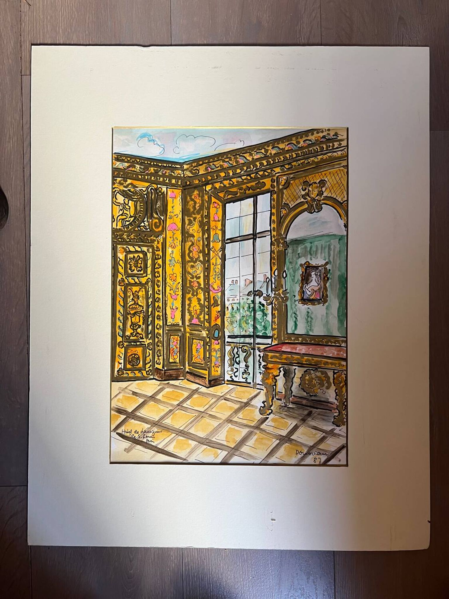 Painted interior scene