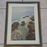 Pastel framed seaside landscape