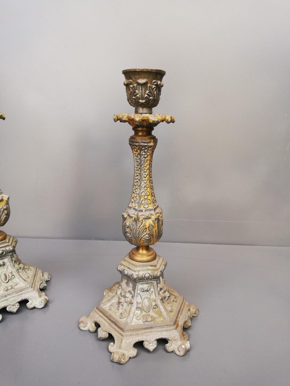 Pair of old candlesticks