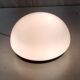 Opaline globe and black metal ceiling or wall light, diam. 20 cm - late 20th century