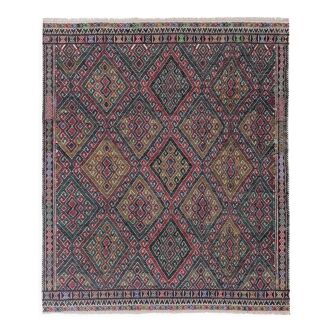 Tapis vintage turc de Oushak, tissé à la main 143x171 cm