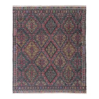 Vintage Turkish rug from Oushak, hand-woven 143x171 cm